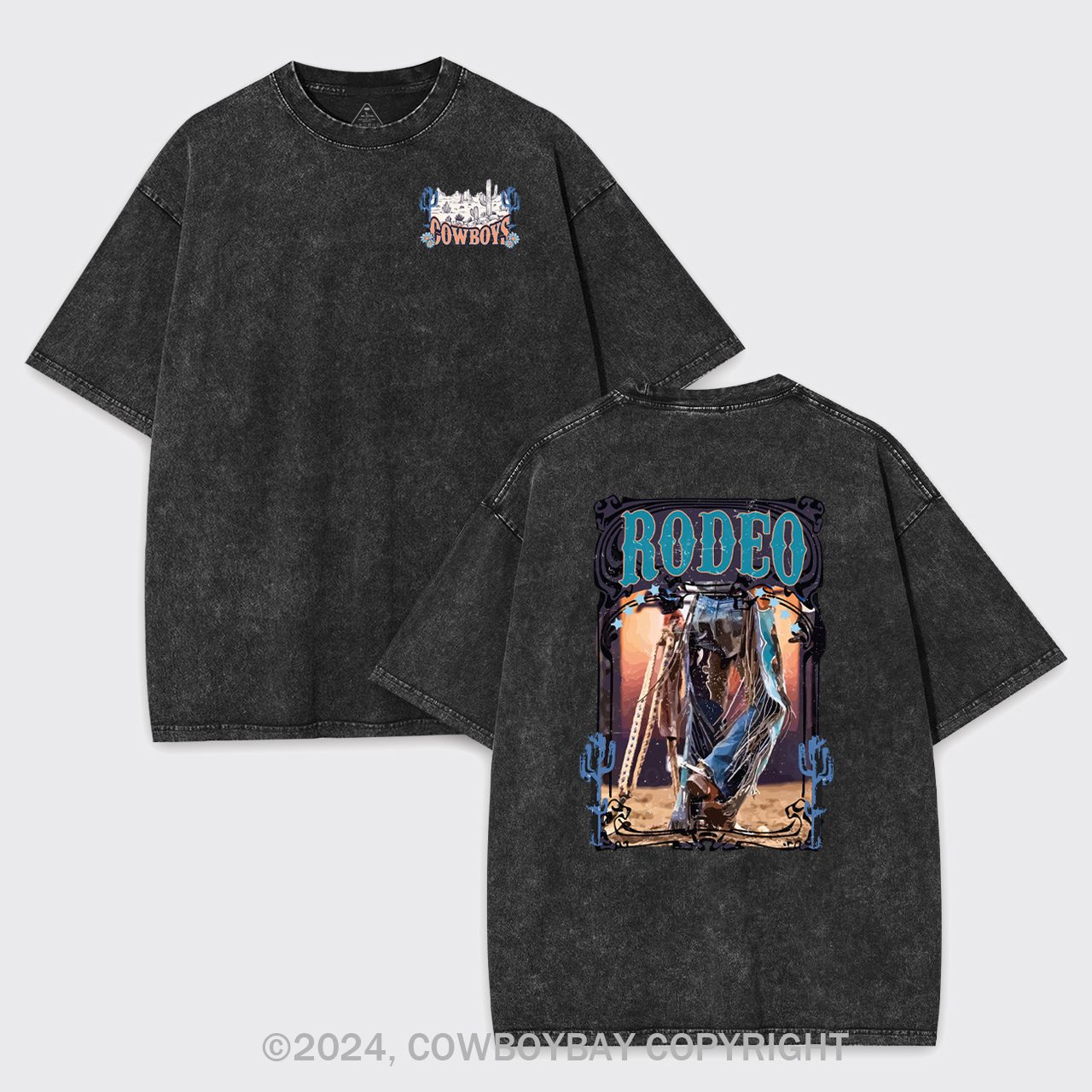 Western Rodeo Wild Cowboy Garment-dye Tees