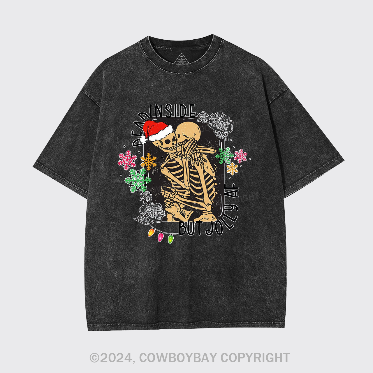 Dead Inside Skeleton Garment-dye Tees