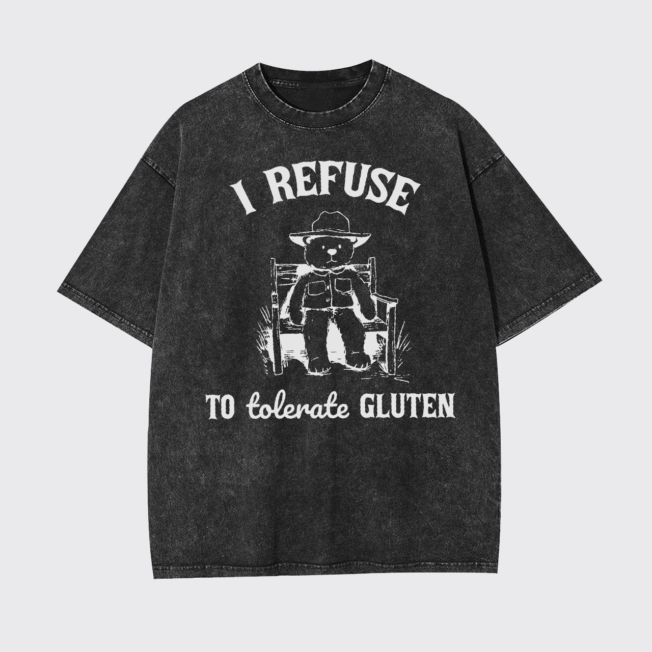 Bear Refuse to Tolerate Gluten Garment-dye Tees