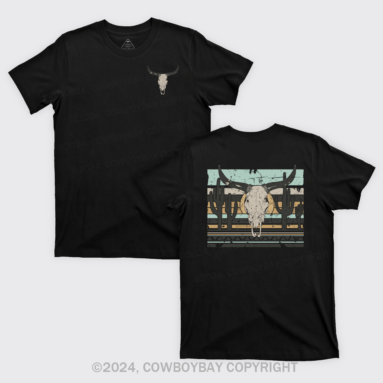 Rock Roll Steer Skull T-Shirts