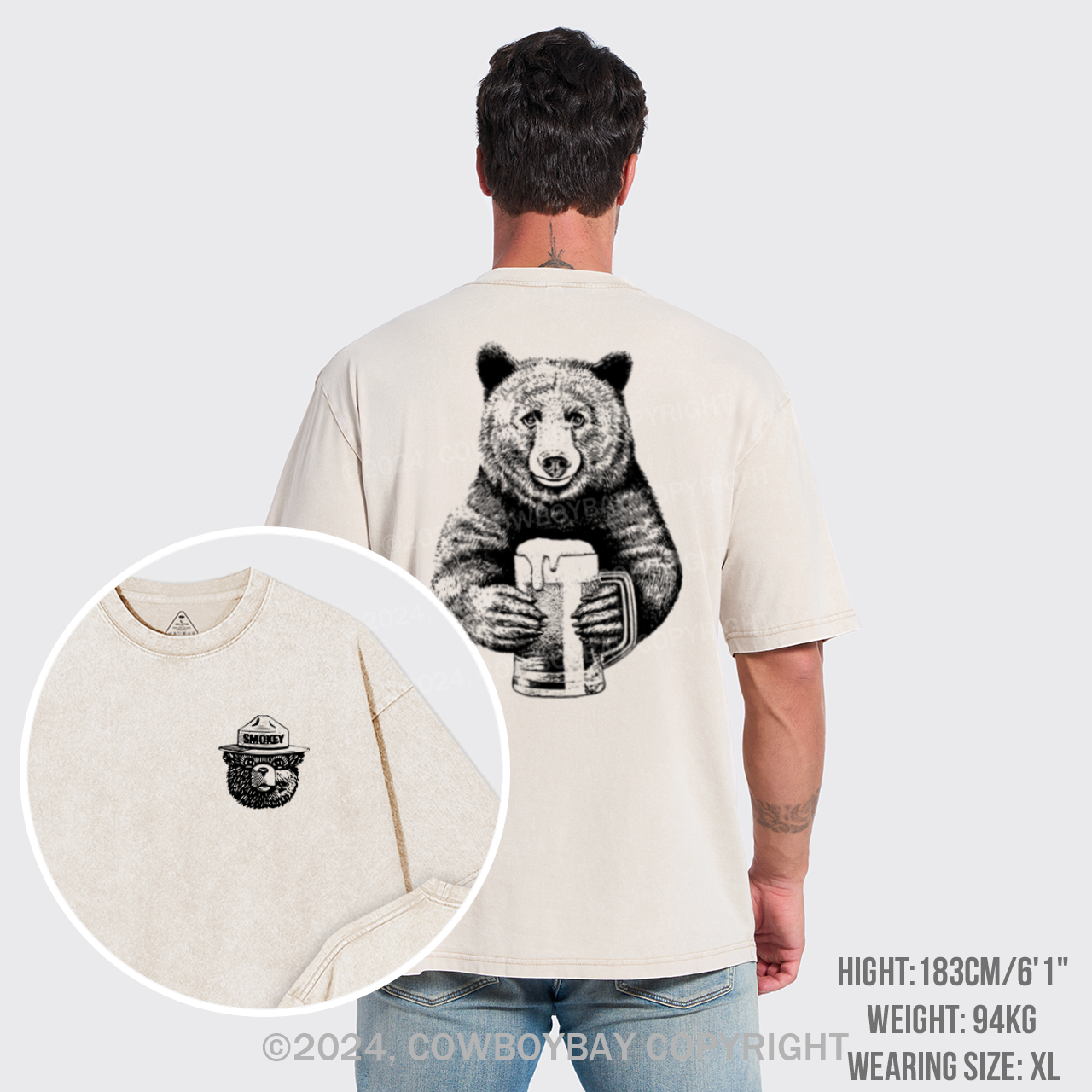 Smokey The Bear Garment-dye Tees