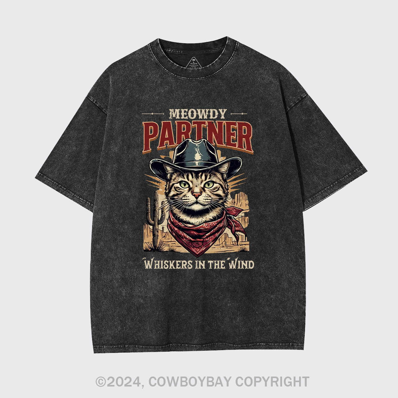 Meowdy Partner Cowboy Cat Garment-dye Tees