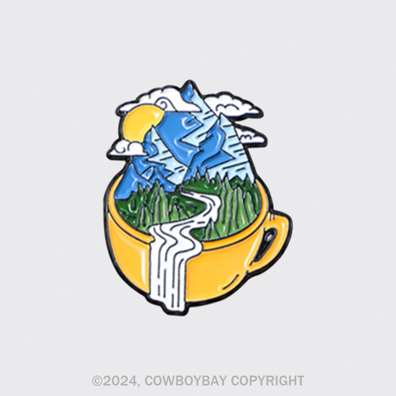 Cartoon Camping_Cowboybay Pin