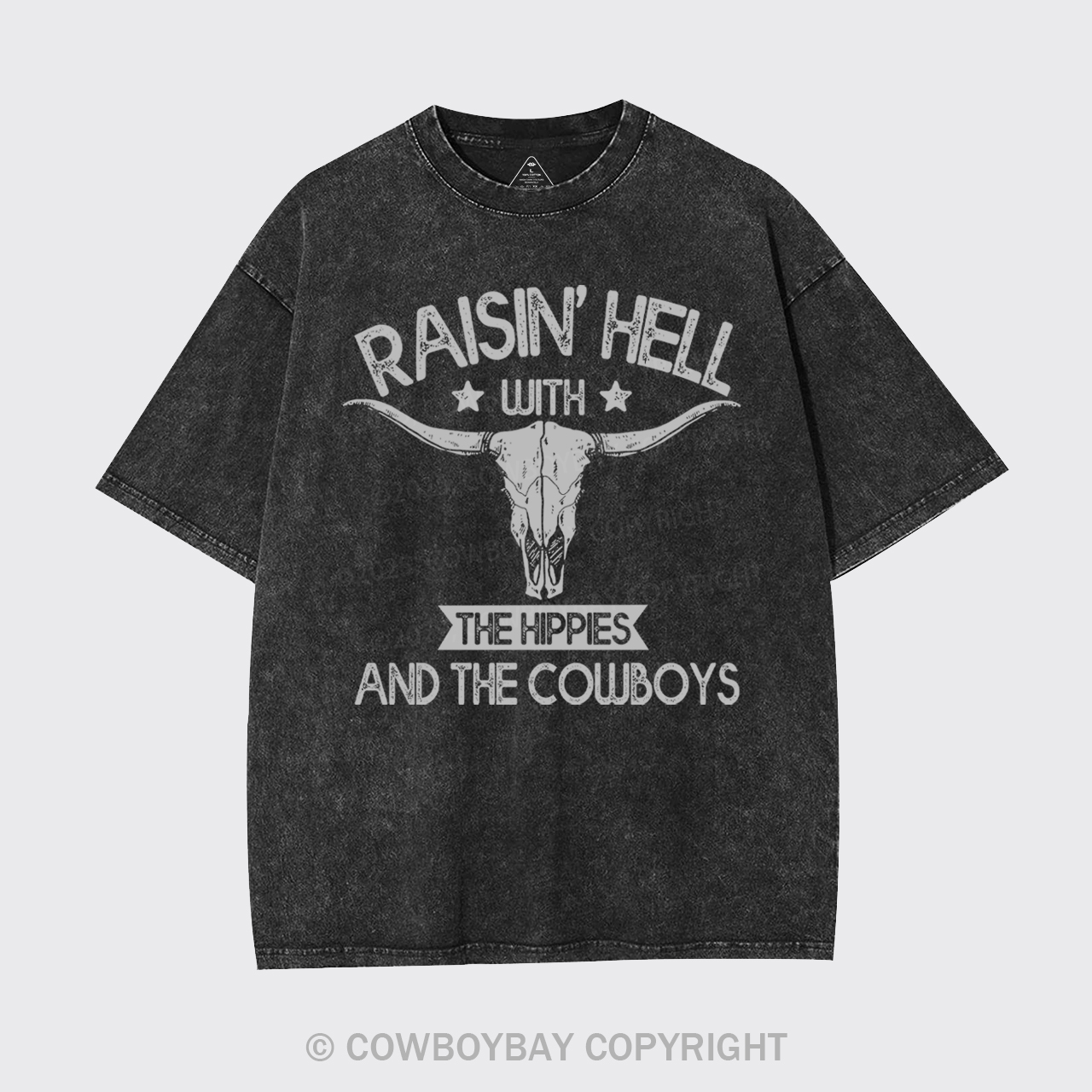 Raisin Hell With The Hippies Cowboy Garment-dye Tees