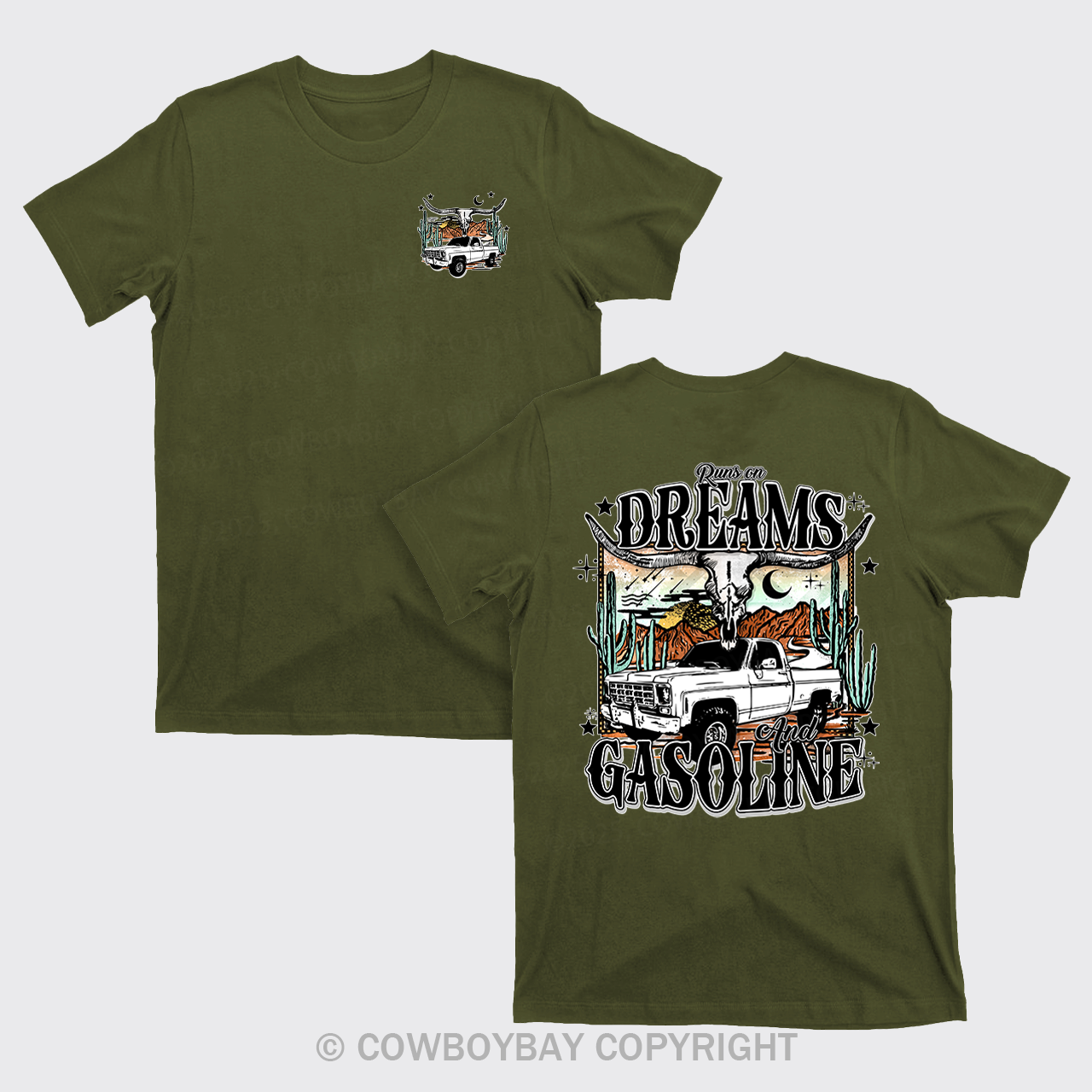 Runs on Dreams and Gasoline Country Cowboy T-Shirts