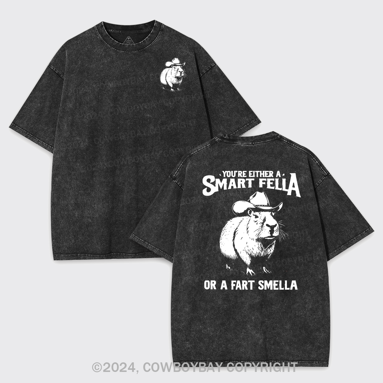 Retro Smart Fella Capybara 90s Garment-dye Tees