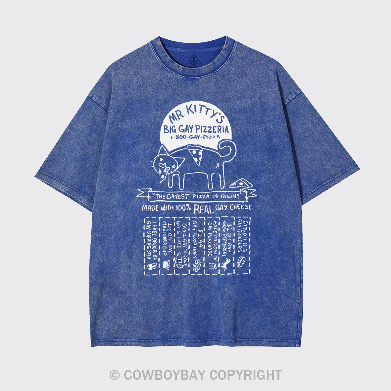 Mr. Kittys Big Gay Pizzeria Garment-dye Tees