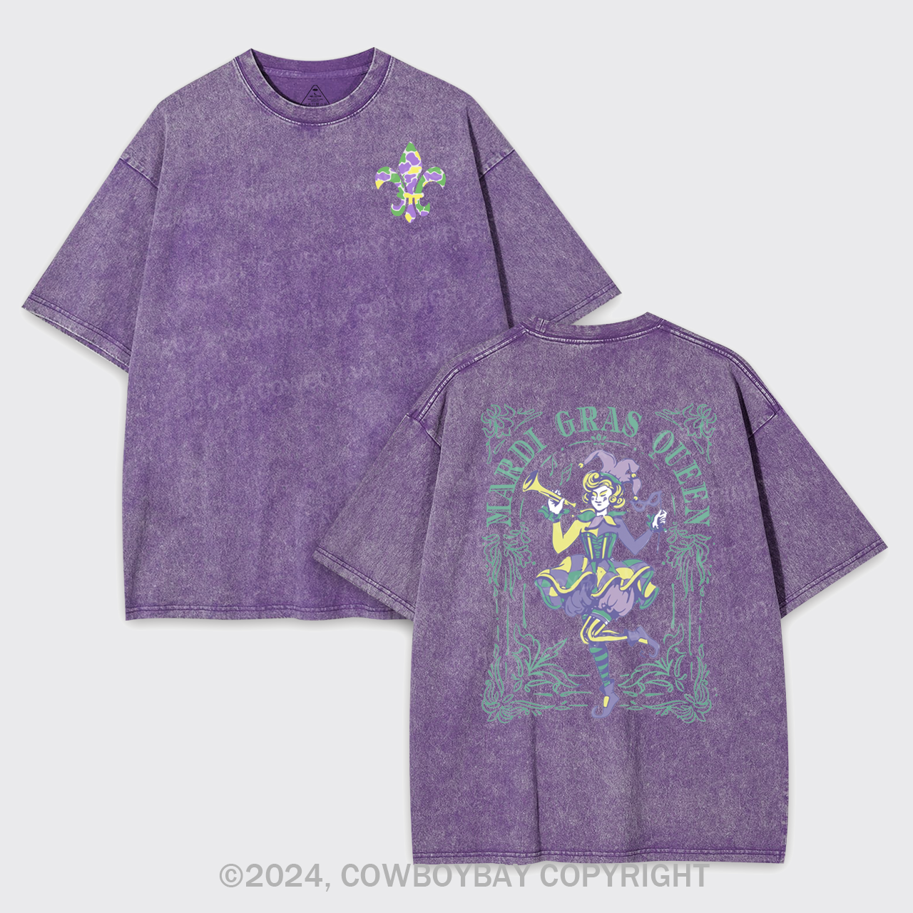 Retro Mardi Gras Garment-dye Tees