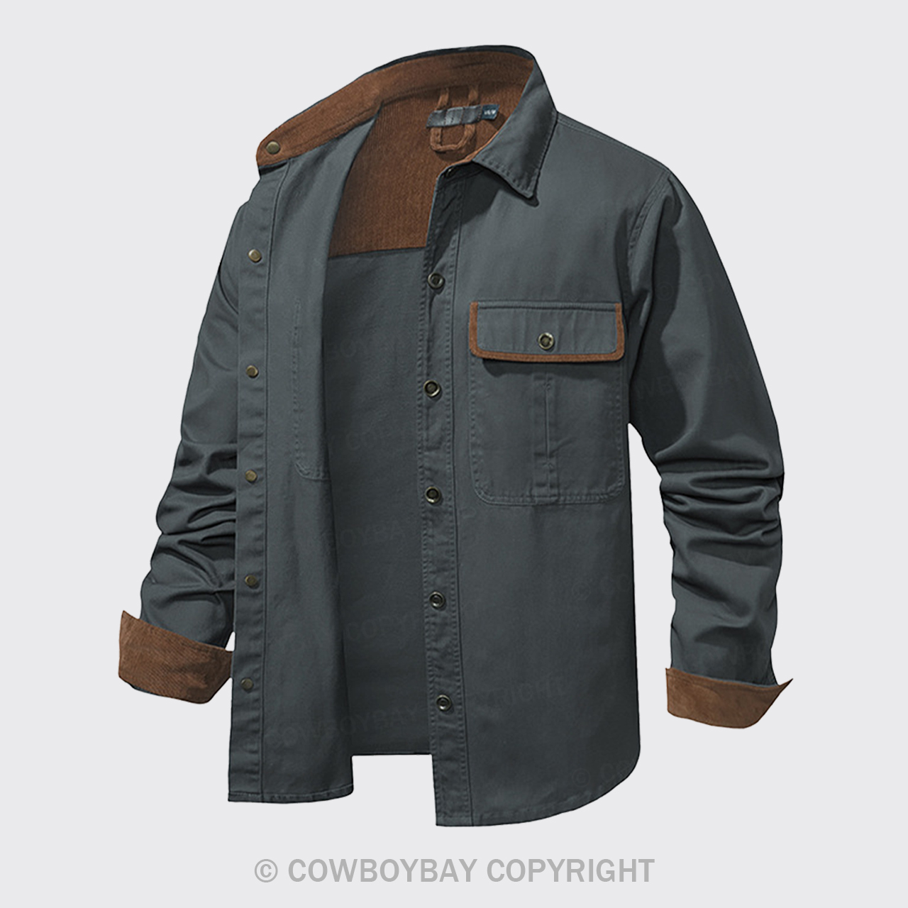 Grey Corduroy Washed Cotton Shirt