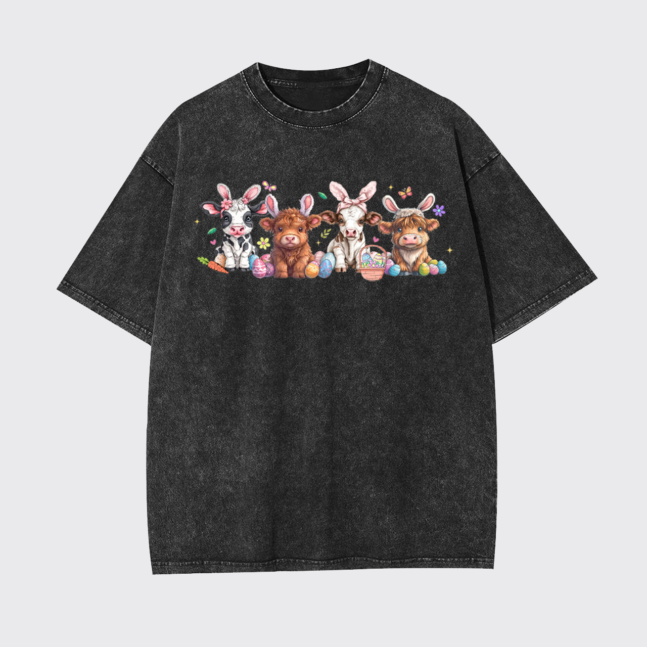 Easter Day Cow Garment-dye Tees