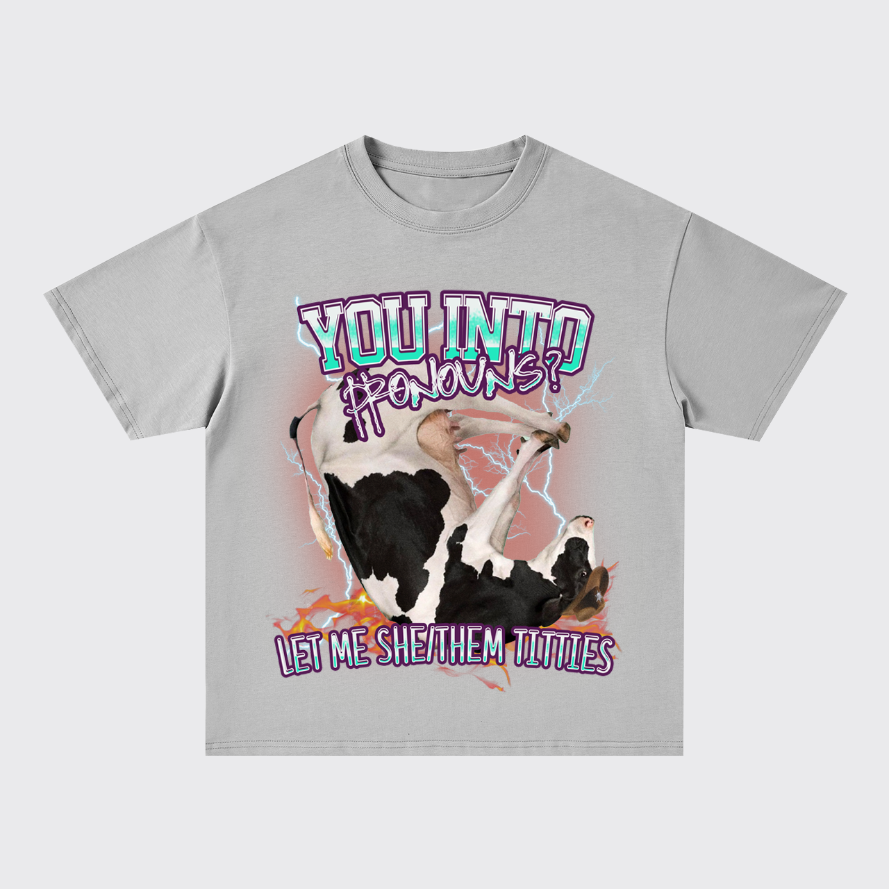 You Into Pronouns Let Me She/Them Titties Oversize T-Shirts