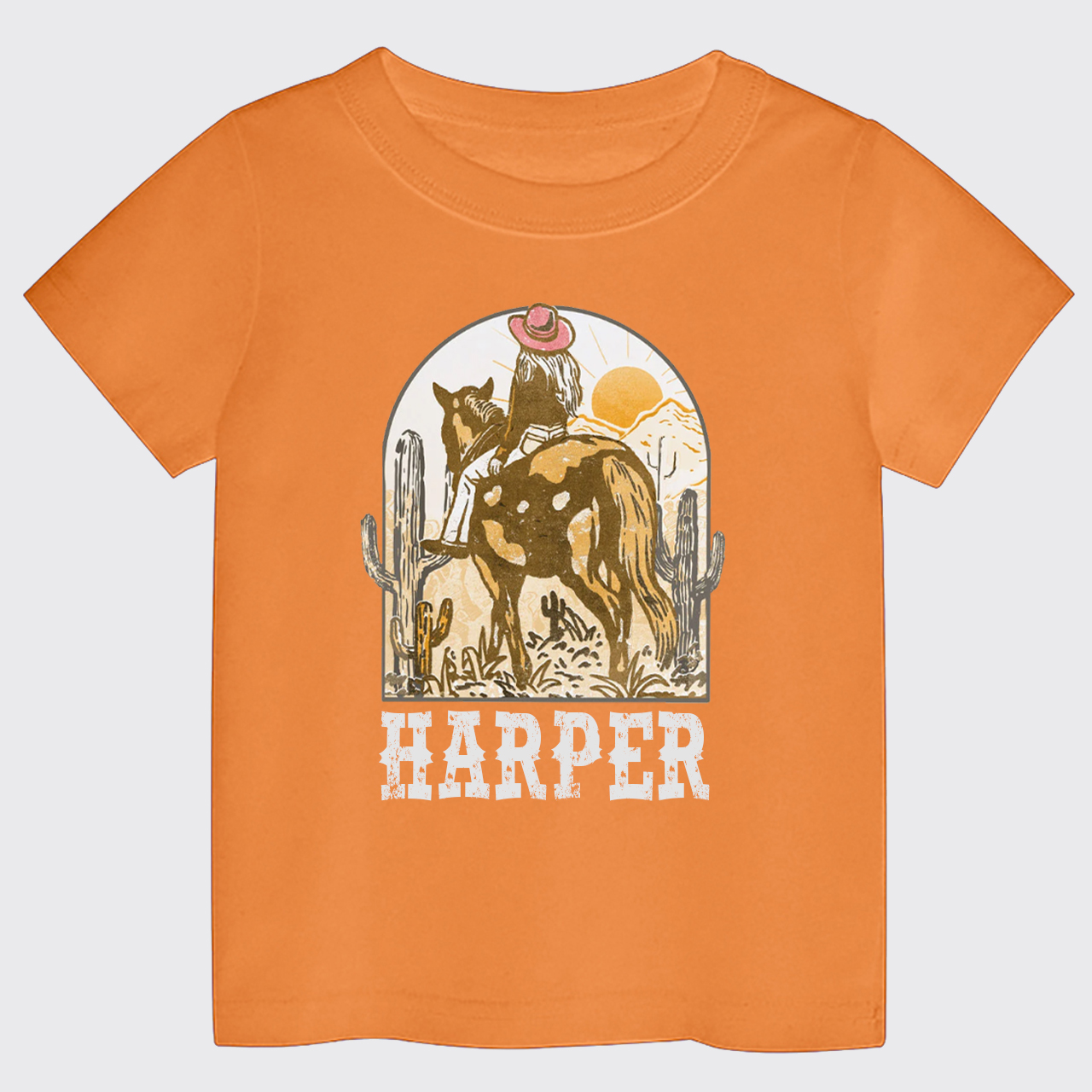 Personalized Pink Cowgirl Kids T-shirt