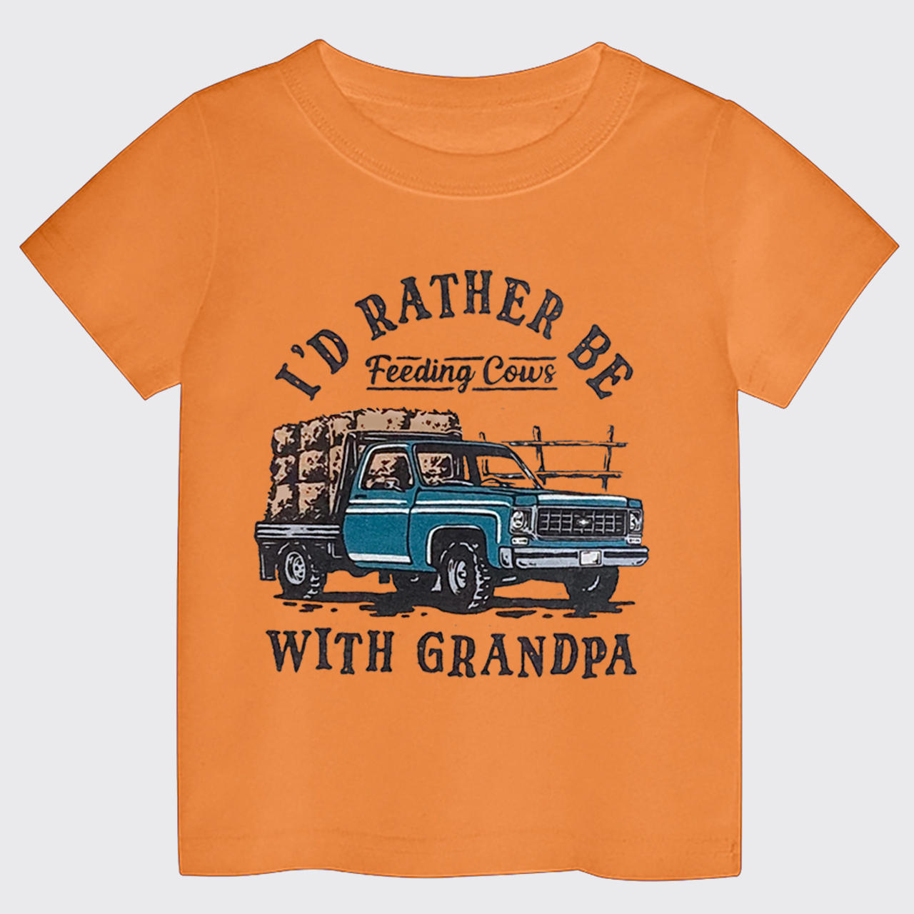 I'd Rather Be Feeding Cows With Grandpa Kids T-shirt