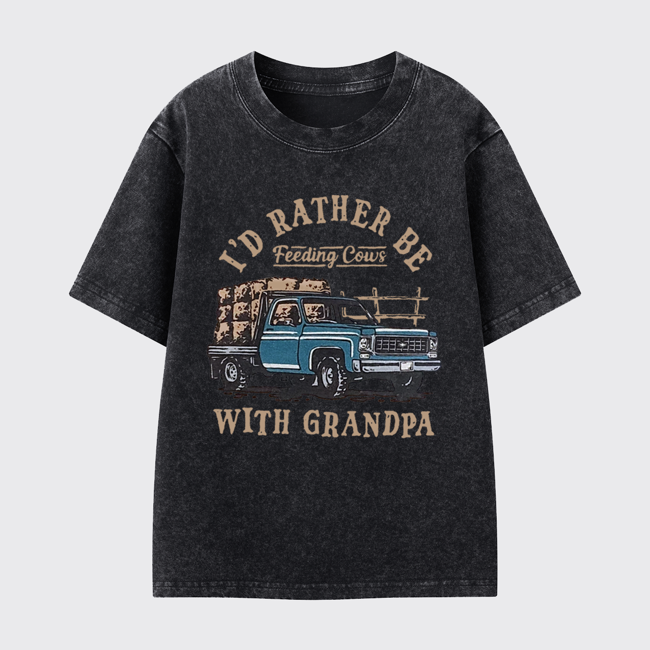 I'd Rather Be Feeding Cows With Grandpa Washed Toddler T-shirt