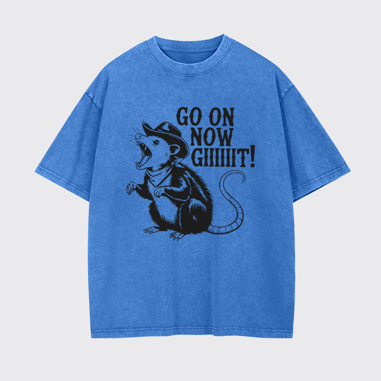 Go On Now Screaming Rat Garment-dye Tees