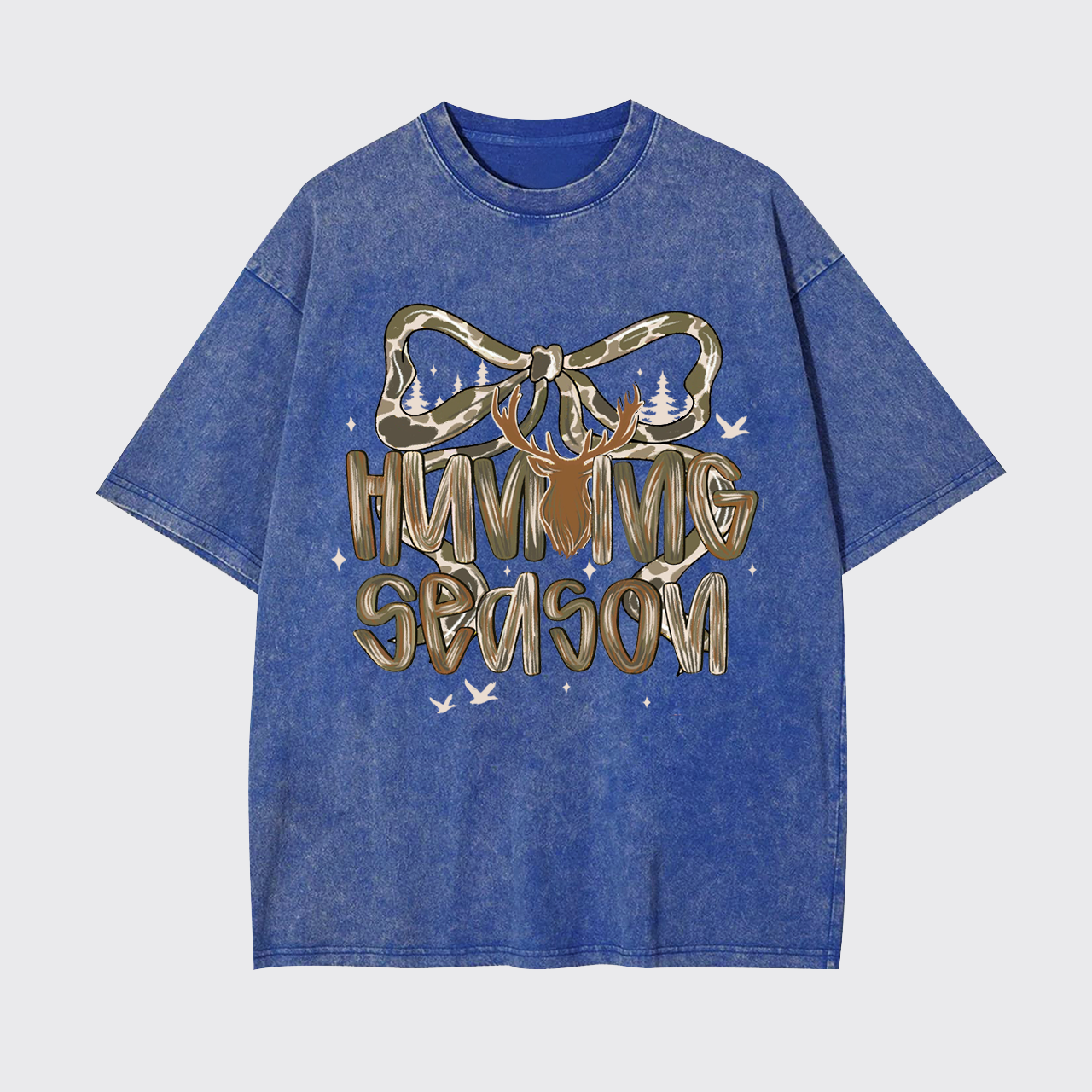 Hunting Season Camo Deer Garment-dye Tees