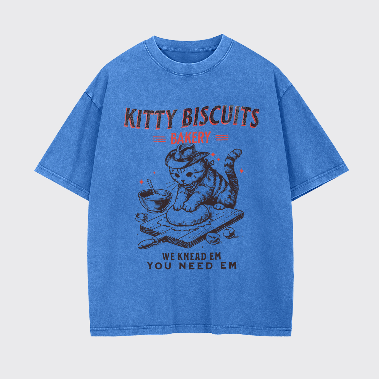Funny Cat Biscuits Bakery Garment-dye Tees