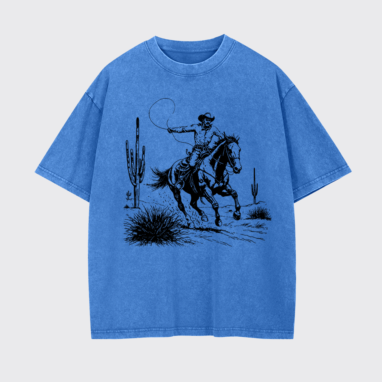 Western Cowboy Vintage 90s Grunge Rodeo Garment-dye Tees