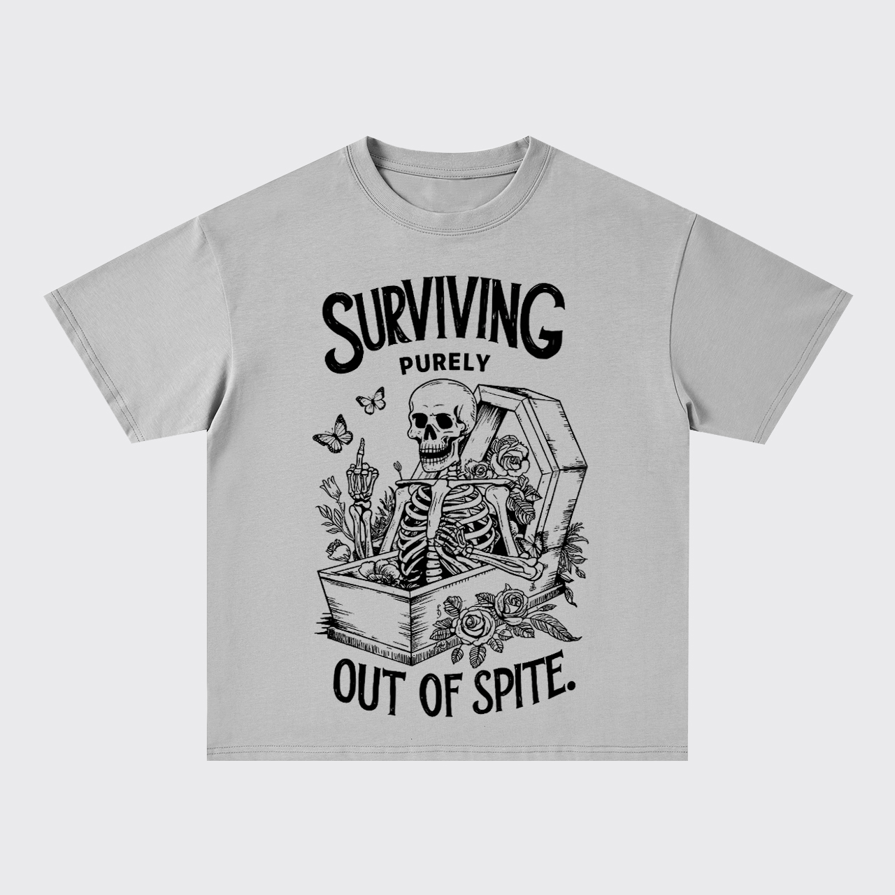 Surviving Purely Out Of Spite Skeleton Oversize T-Shirts