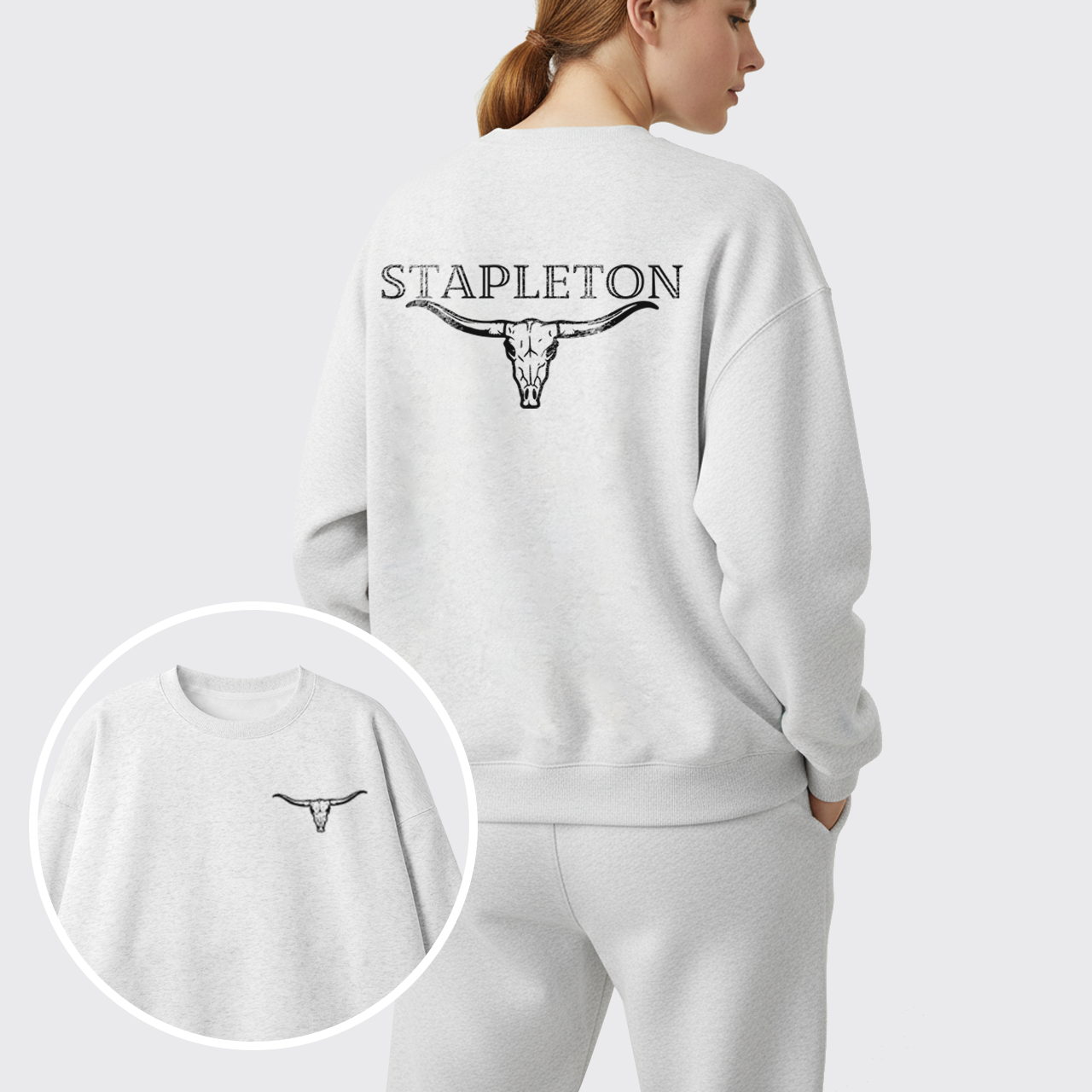 Cow Bull Fleece Sweatshirt Set