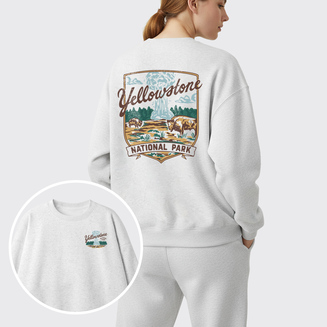Yellowstone Vintage Illustration Fleece Sweatshirt Set