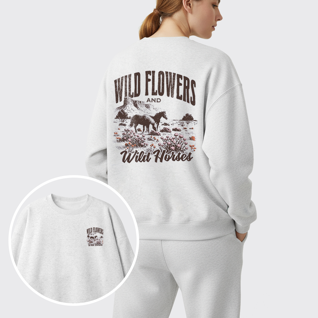 Western Stay Wild Fleece Sweatshirt Set
