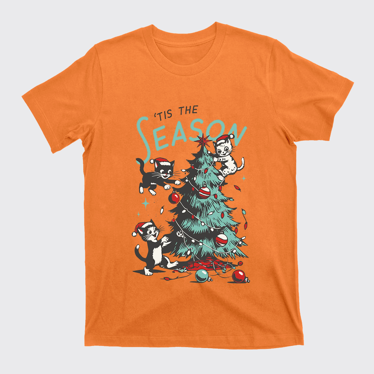 Cats Messing with Christmas Tree T-Shirts