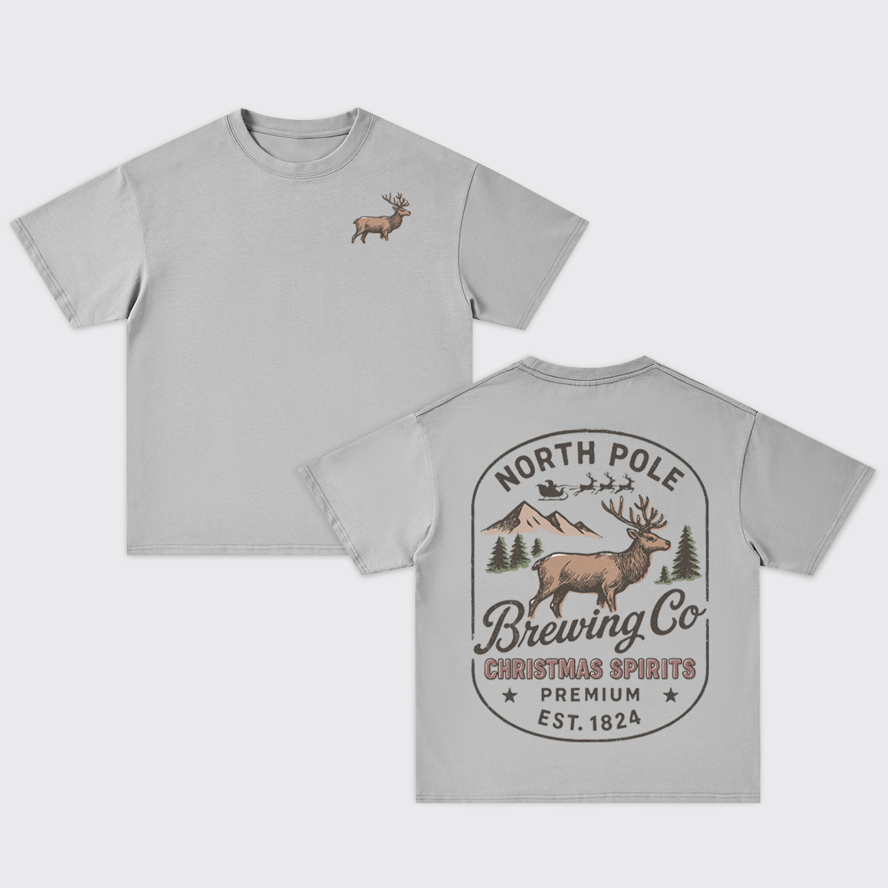 Reindeer Beer Christmas Oversize T-Shirts