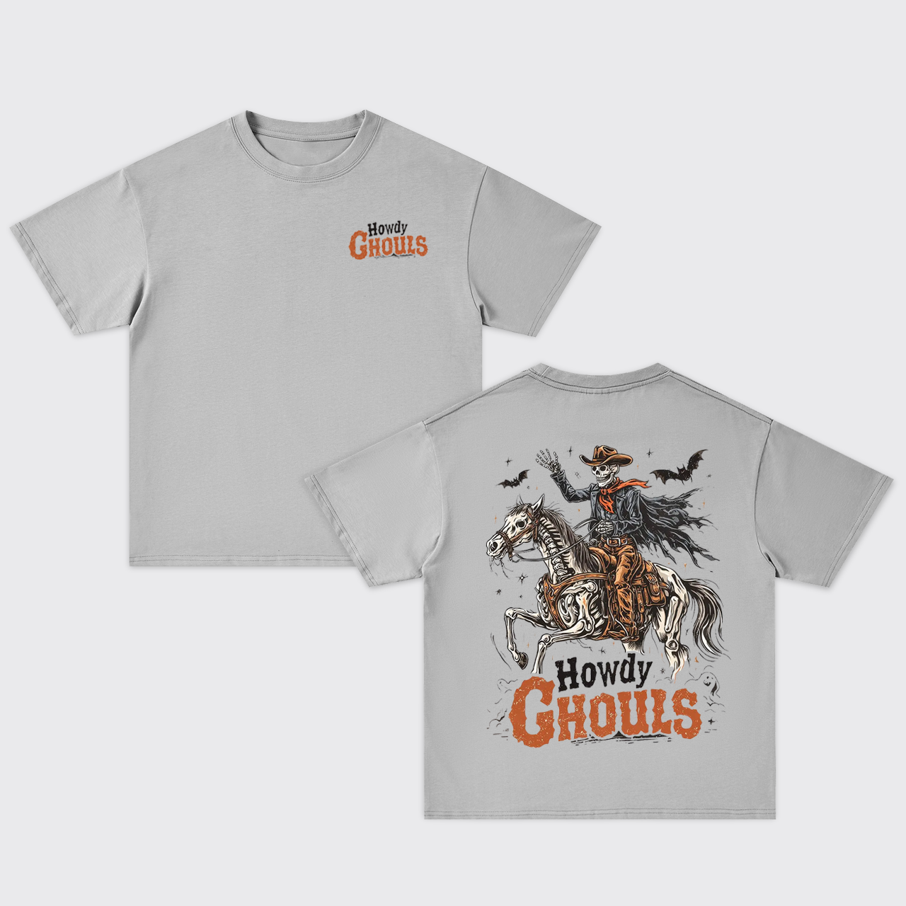 Howdy Ghouls Halloween Cowboy Skeleton Oversize T-Shirts