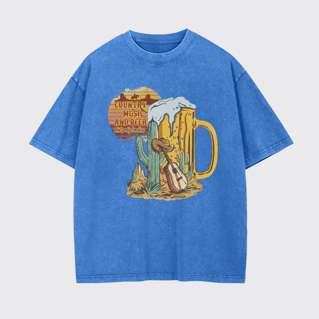 Country Music And Beer Garment-dye Tees