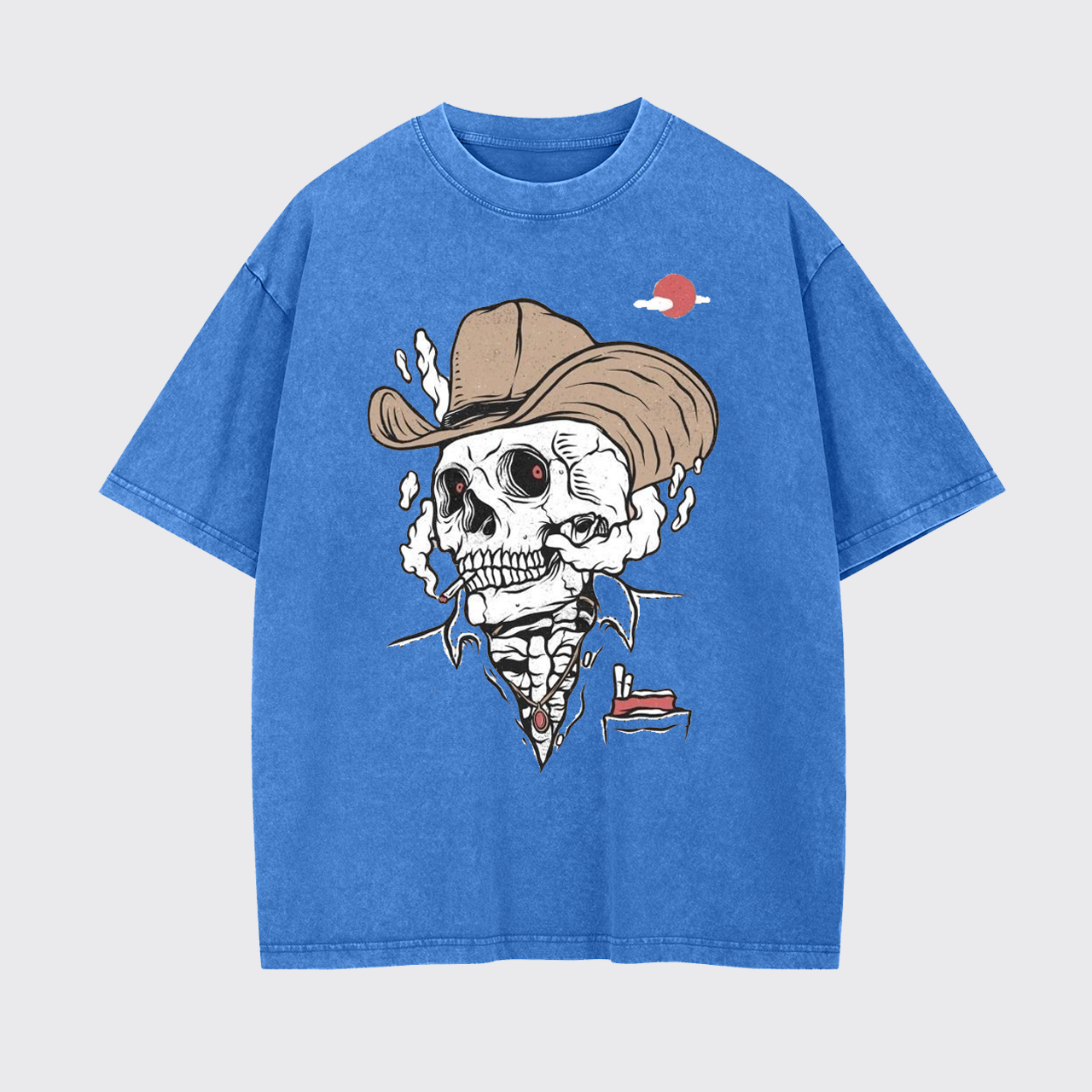 Outlaw Cowboy Skeleton Garment-dye Tees