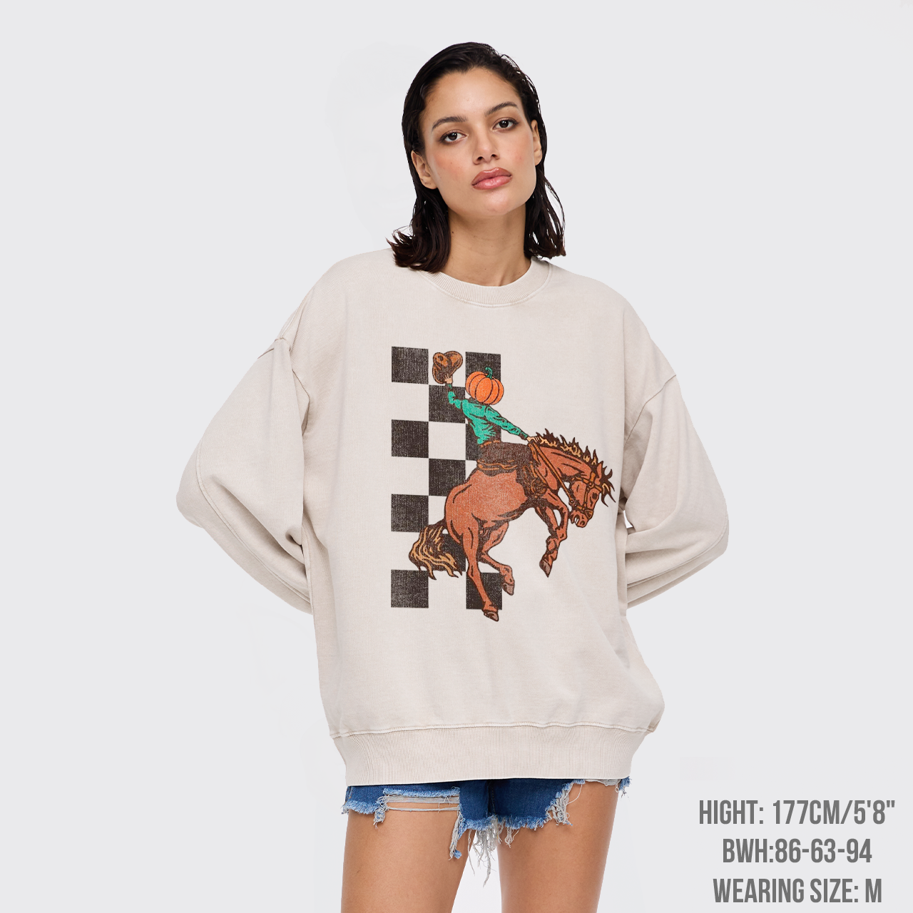 Halloween Cowboy Headless Horseman Washed Sweatshirts