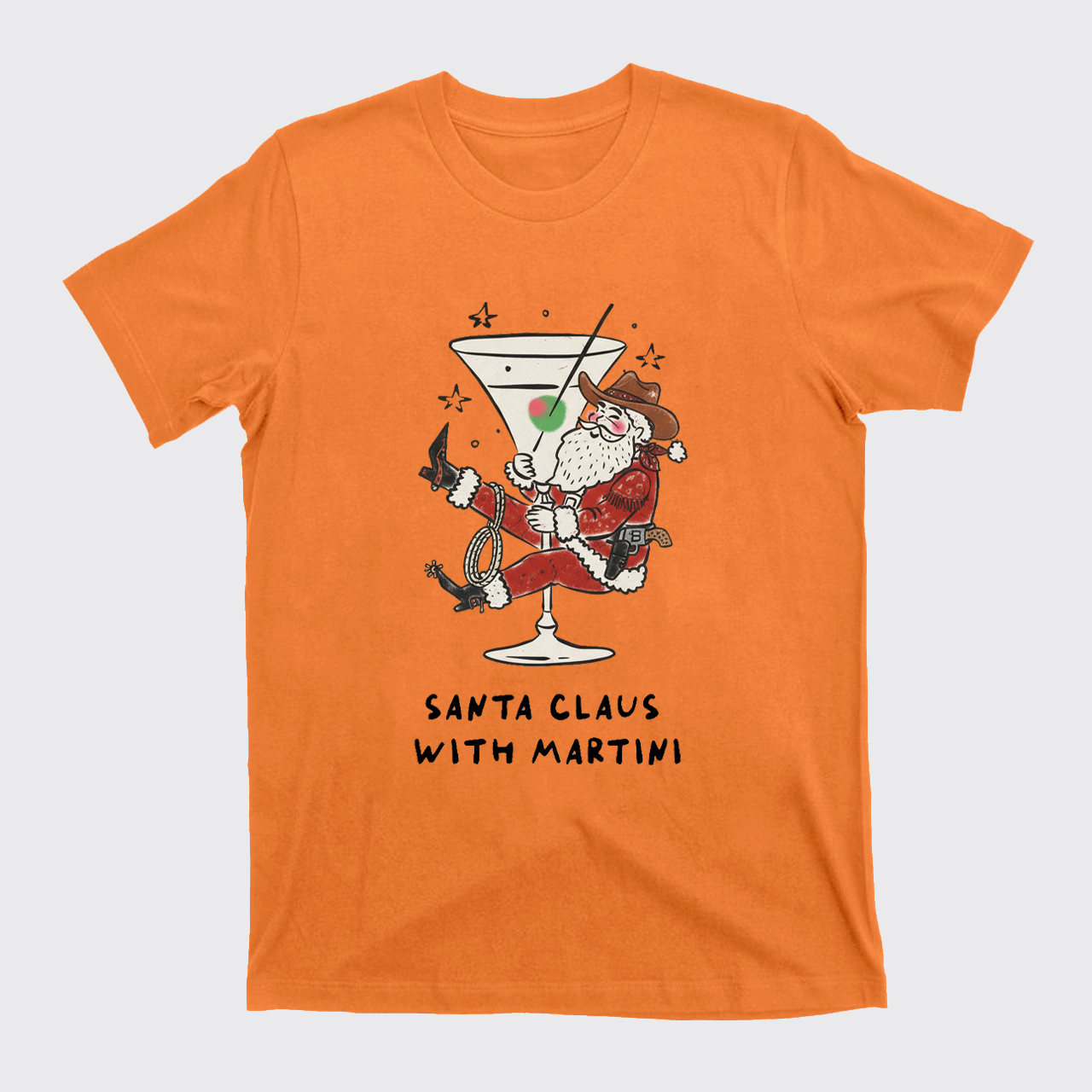 Santa Claus with Martini T-Shirts