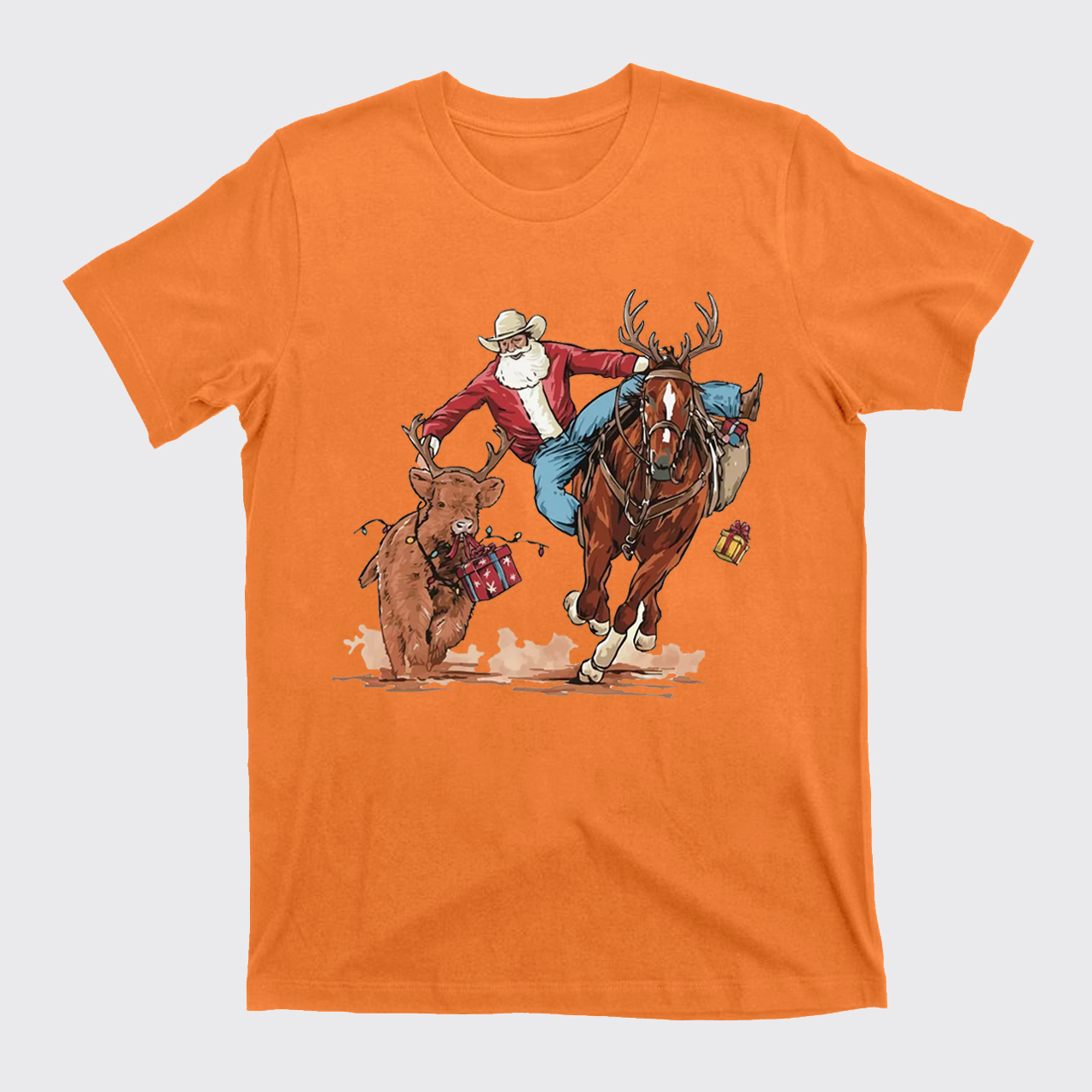 Western Cowboy Santa Christmas T-Shirts