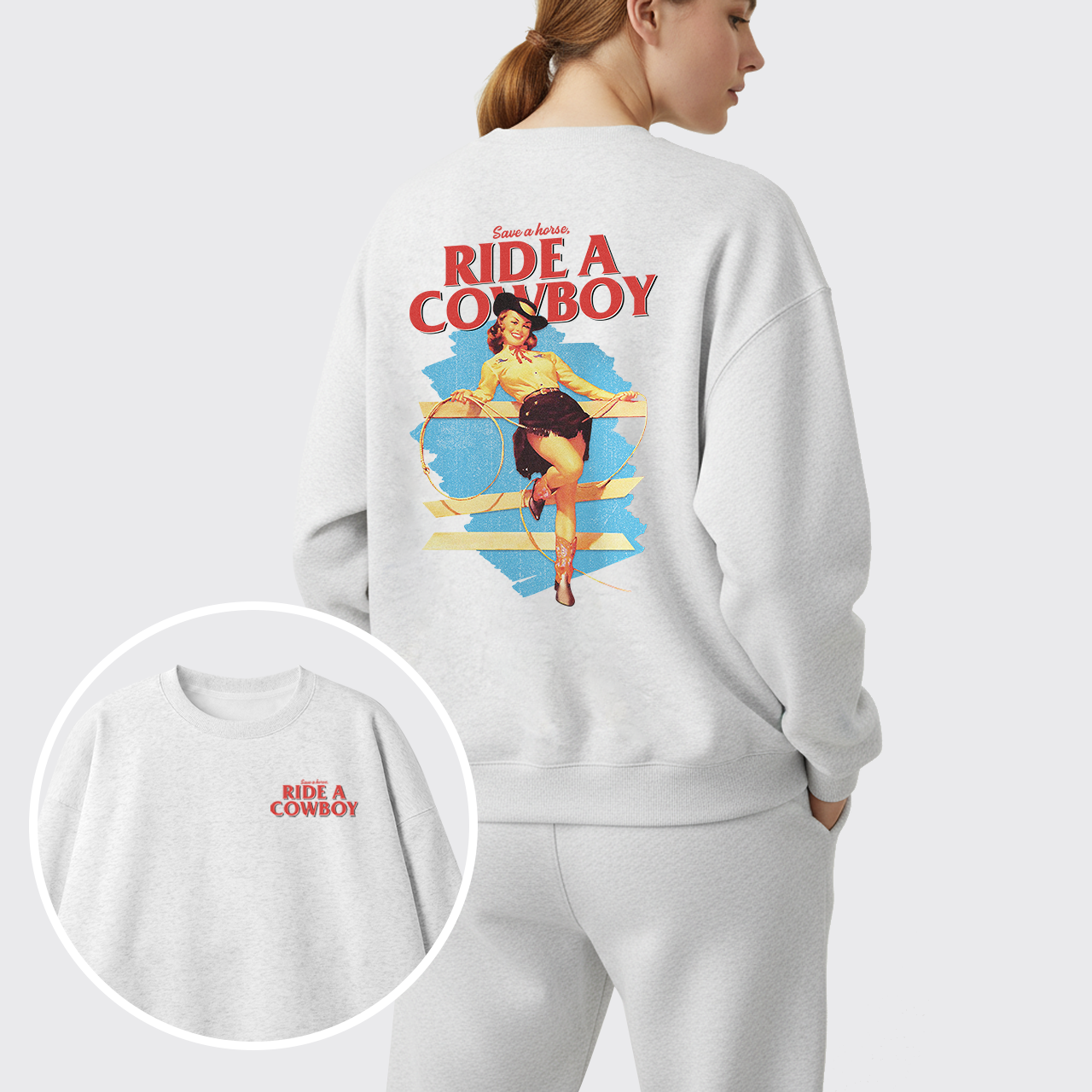 Fleece Save A Horse Ride A Cowboy Sweatshirt