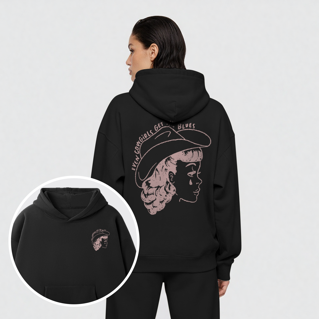 Fleece Even Cowgirls Get The Blues Hoodie Set