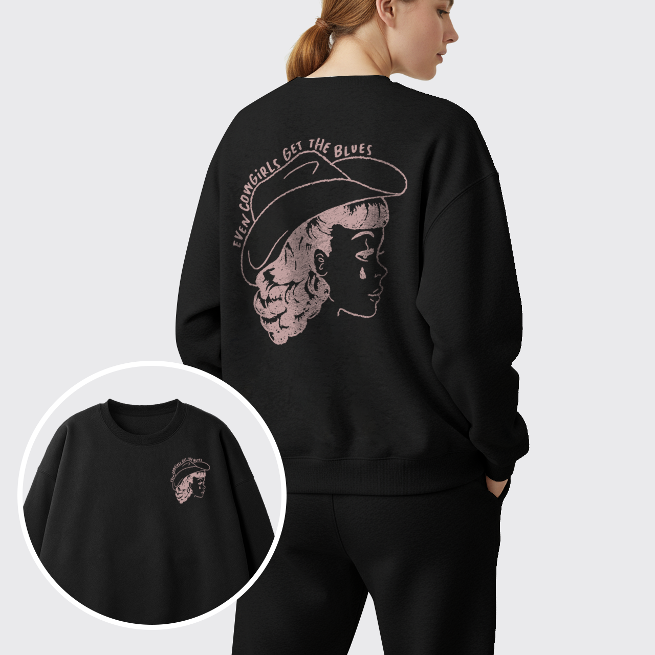 Fleece Even Cowgirls Get The Blues Sweatshirt Set