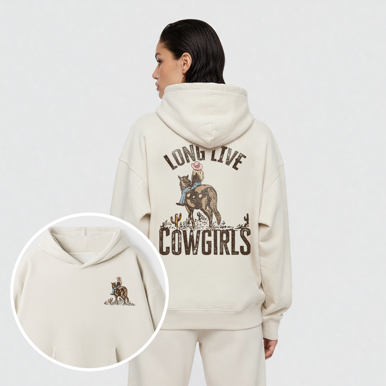 Fleece Long Live Cowgirls Hoodie Set