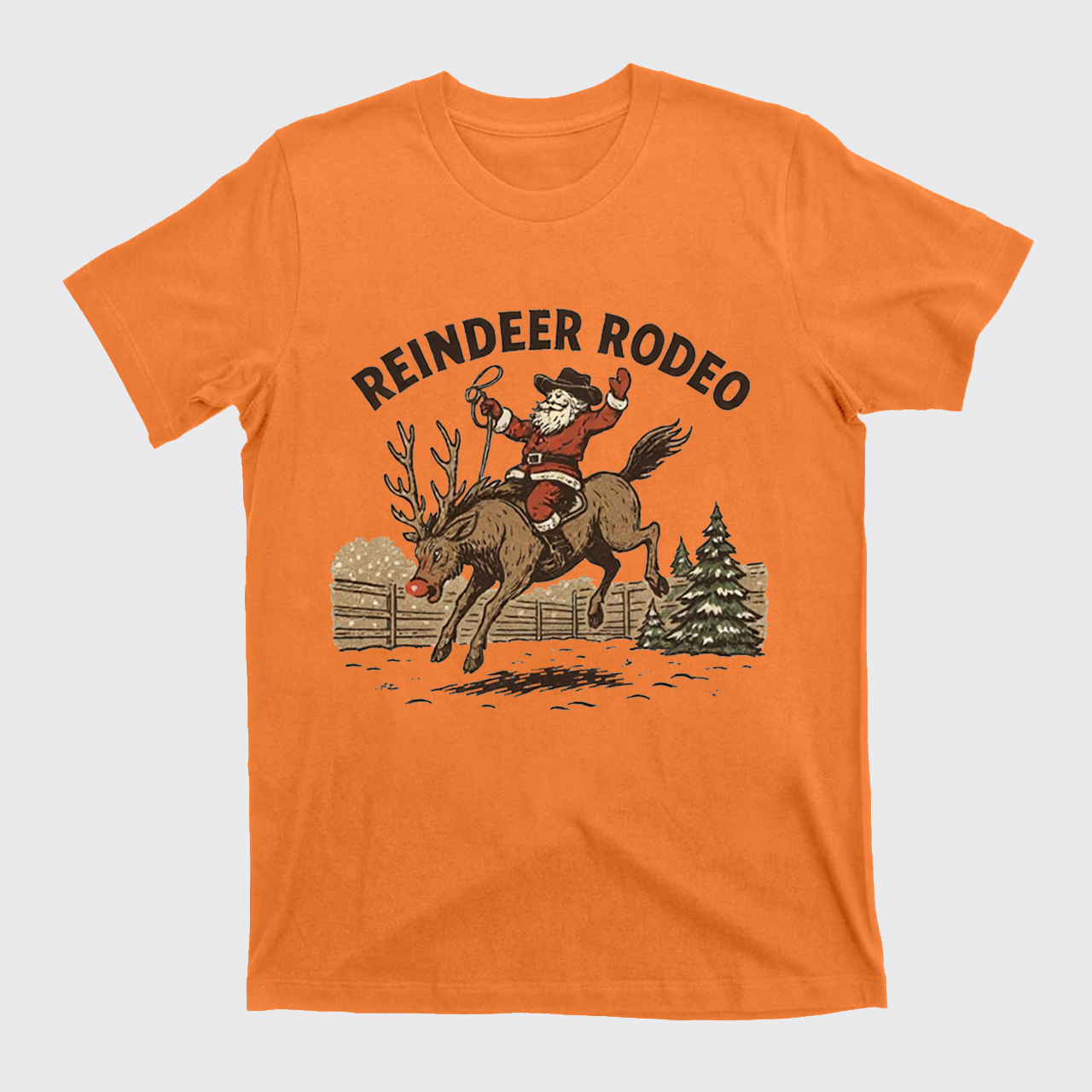 Reindeer Rodeo Santa Cowboy Christmas T-Shirts
