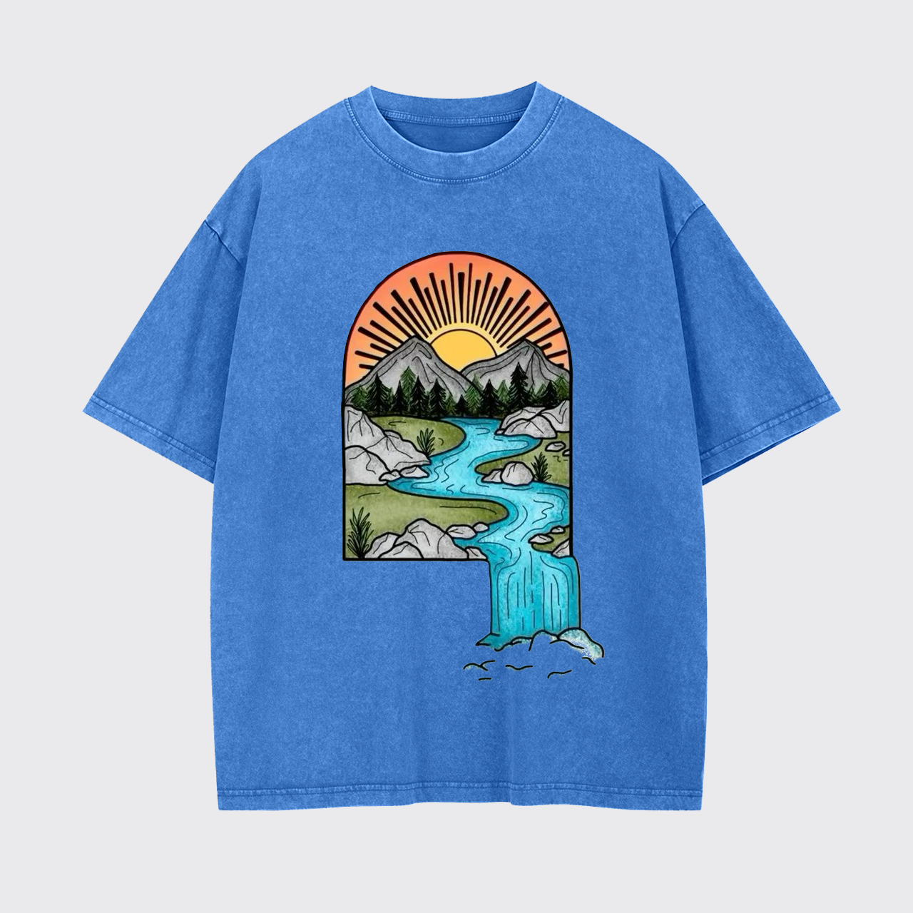 Forest Waterfall Garment-dye Tees