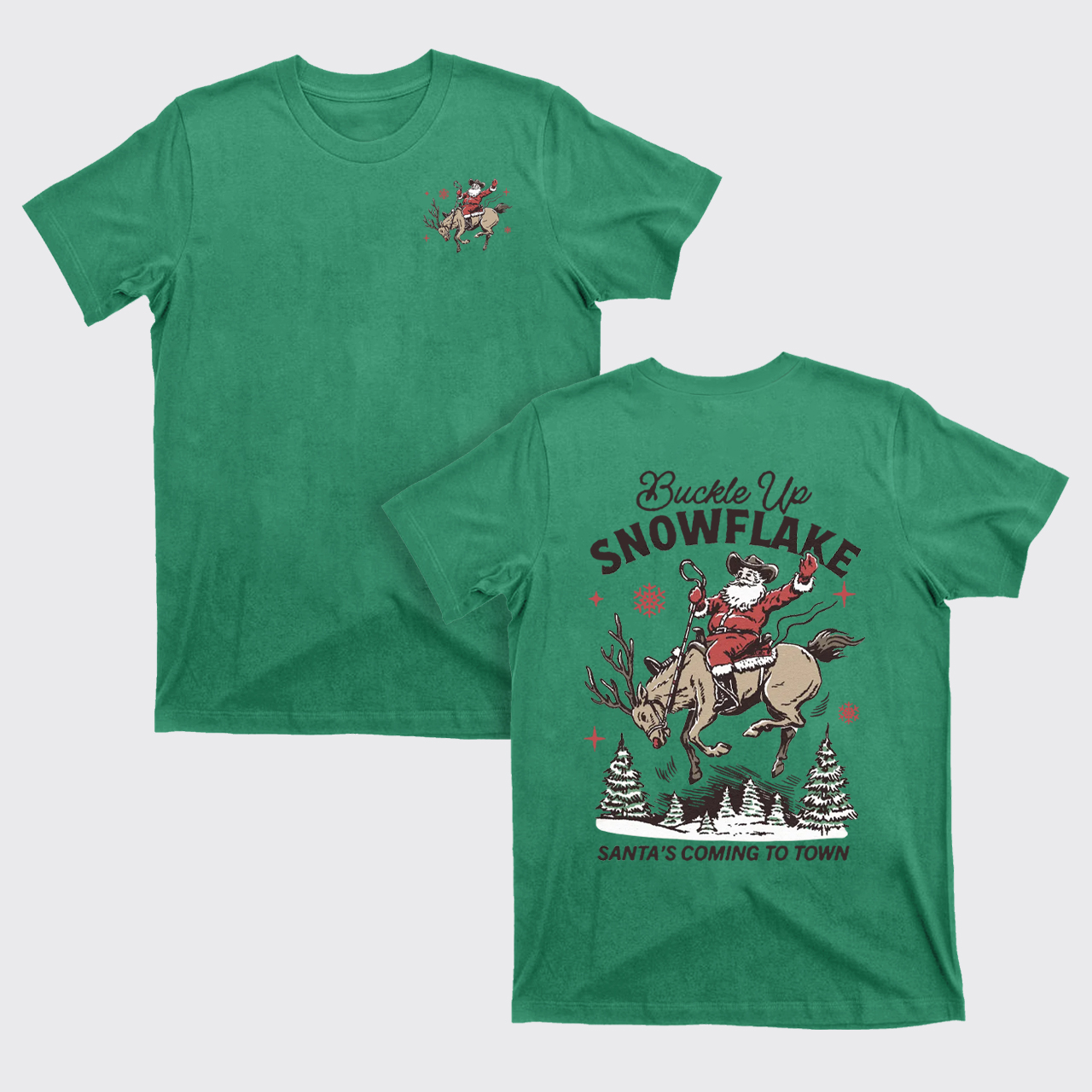 Retro Christmas Cowboy Santa T-Shirts