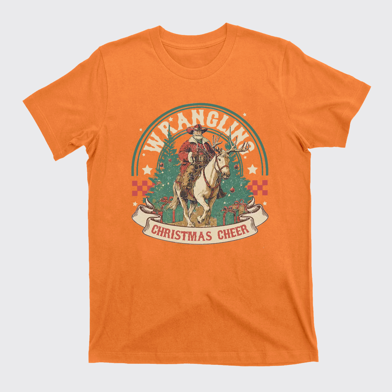 Wrangling Christmas Cheer Cowboy Santa T-Shirts