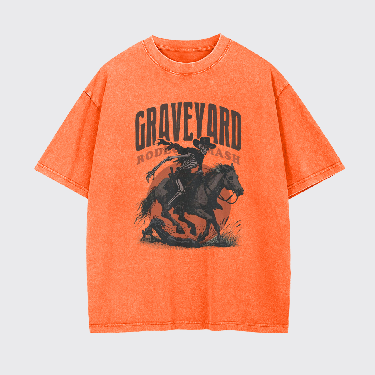Retro Skeleton Cowboy Vintage Western Garment-dye Tees