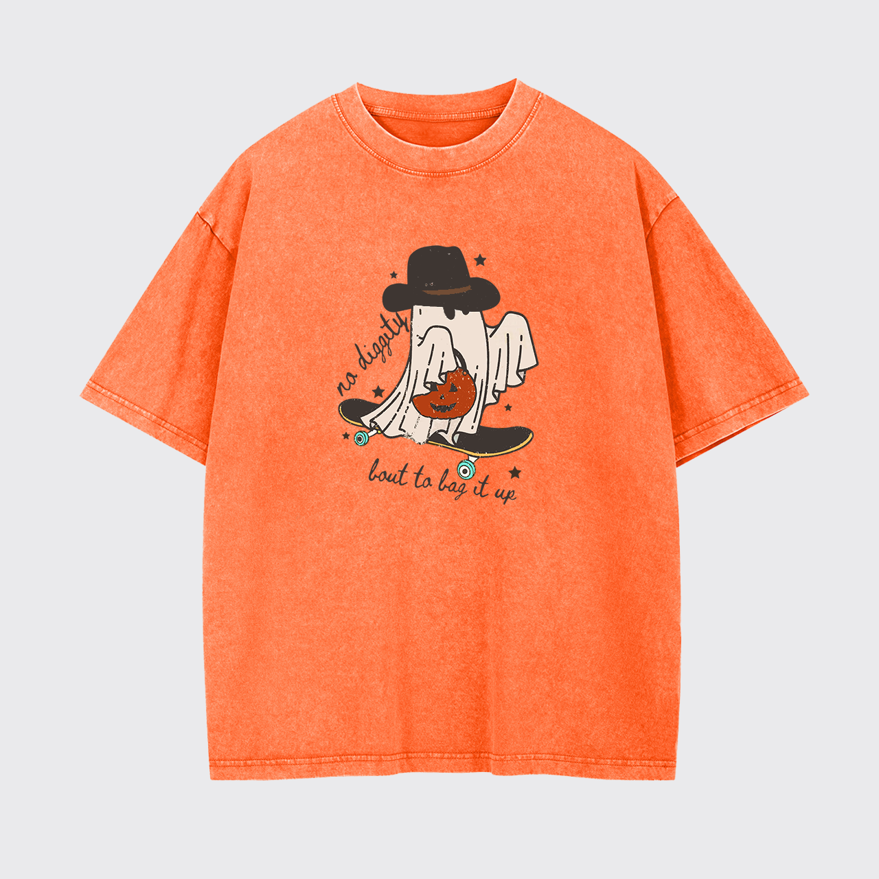 No Diggity Bout To Bag It Up Halloween Ghost Garment-dye Tees