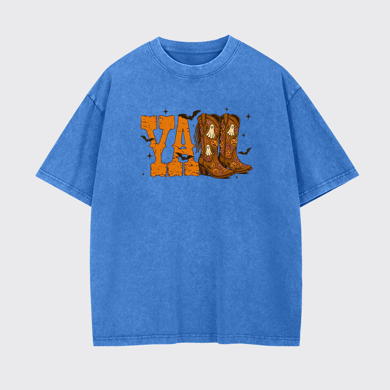 Y'all Halloween Cowboy Boot Garment-dye Tees