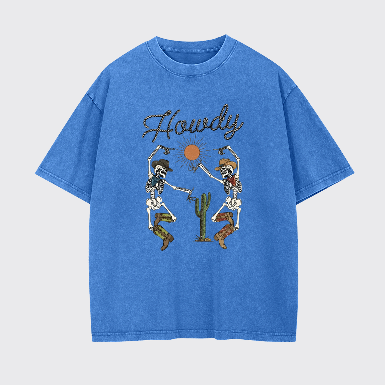 Howdy Skeleton Dancing Garment-dye Tees