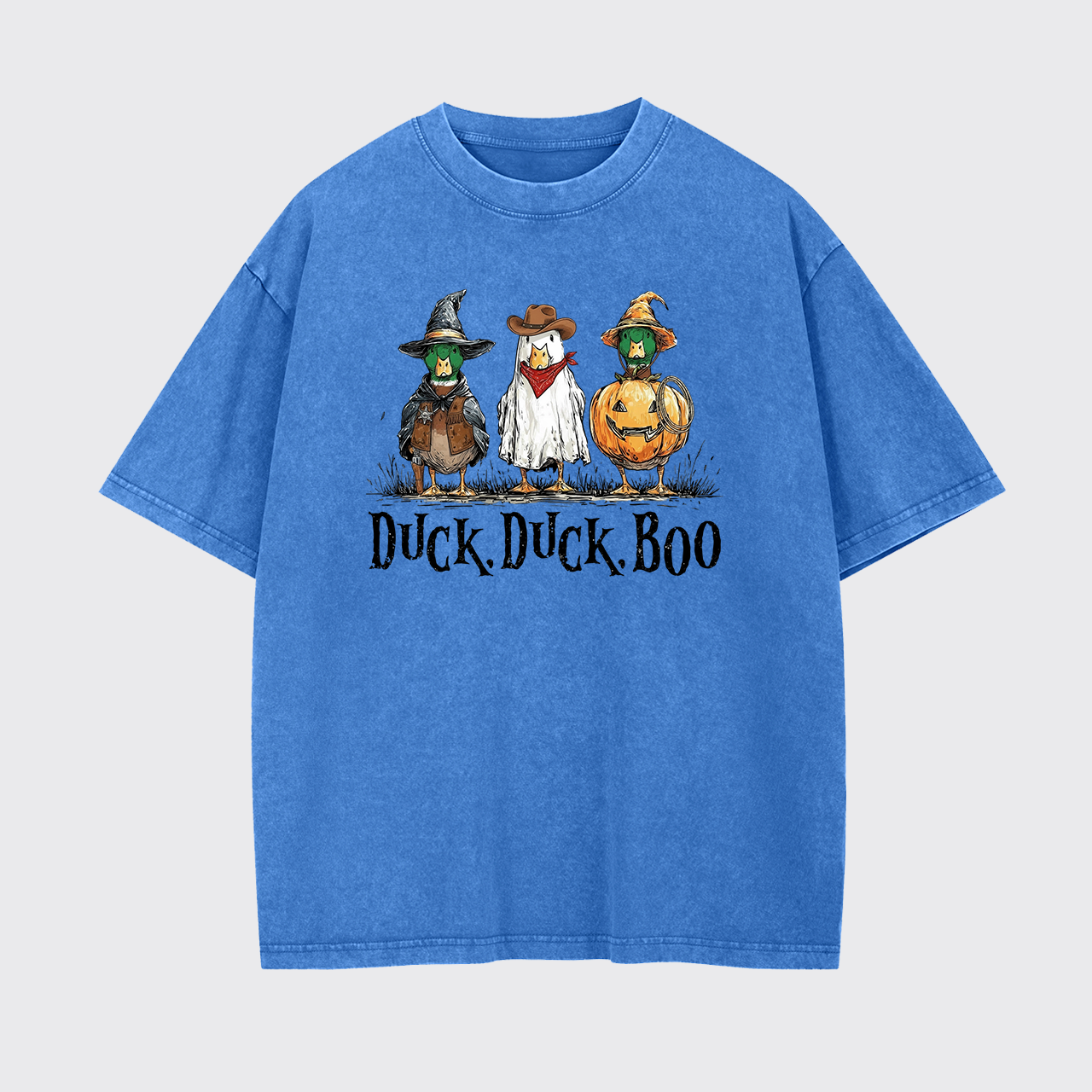 Duck Duck Boo Funny Goose Halloween Garment-dye Tees