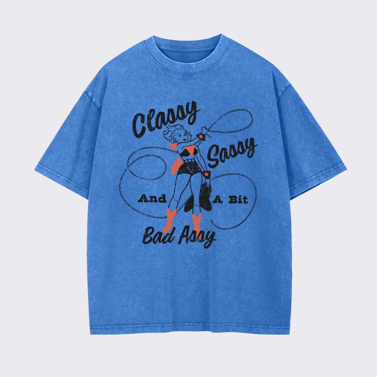 Vintage 50s Classy Sassy Bad Cowgirl Garment-dye Tees