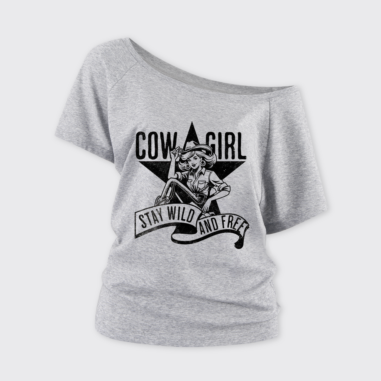 Cowgirl Wild and Free Off Shoulder Top