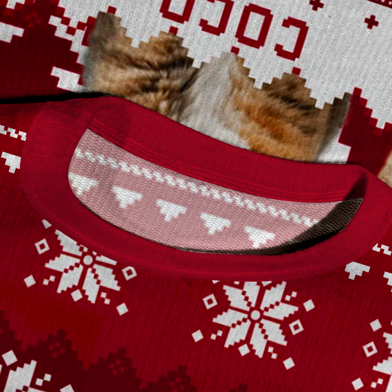 Personalized Custom Photo Meowy Catmas Ugly Knit Sweatshirt